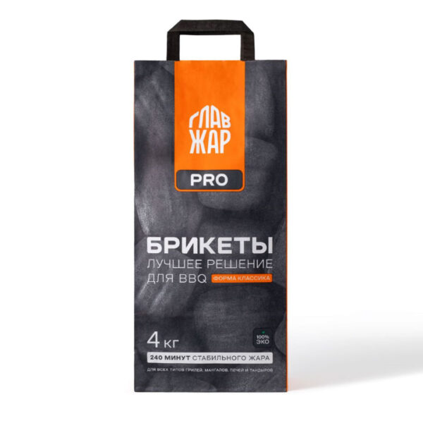Угольные брикеты ГлавЖар Pro, 4 кг