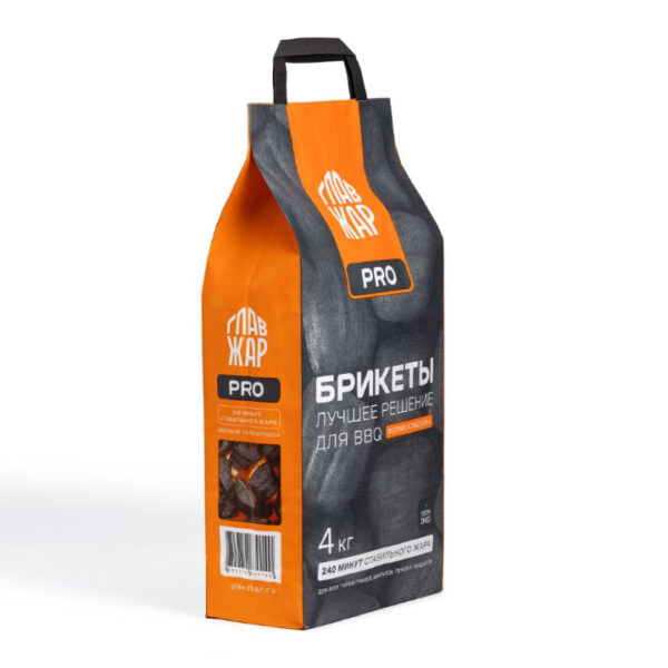 Угольные брикеты ГлавЖар Pro, 4 кг