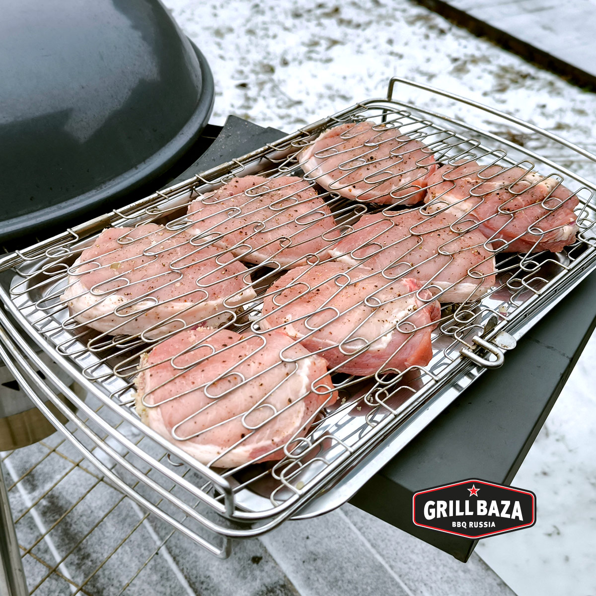 Сетка для жарки рыбы и овощей Grillbaza, нерж.