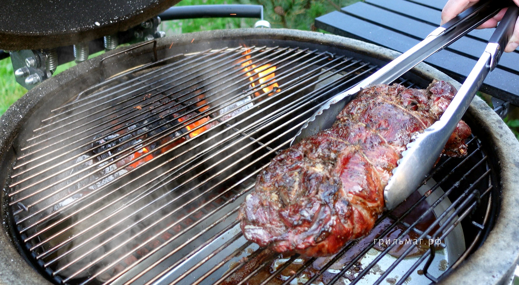 Как коптить на гриле с корзиной SnS