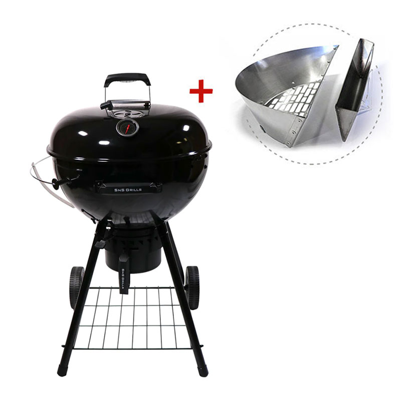 Угольный гриль SnS Kettle Black Edition, с корзиной SnS, 57 см, черный